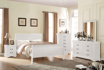Louis Philippe Sleigh Style Bed with Classic Wood Construction - Multiple Colors
