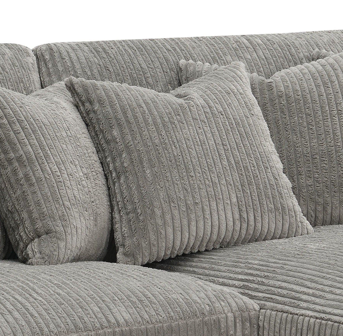Tavia Reversible Sectional Sofa with 6 Pillows - Gray