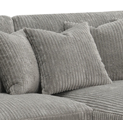 Tavia Reversible Sectional Sofa with 6 Pillows - Gray
