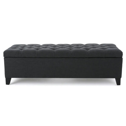 Glouster Contemporary Storage Ottoman with Button Tufted Design - Fabric