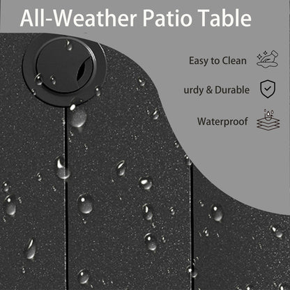 5-Piece Outdoor Patio Dining Set with Stackable Metal Chairs – Black