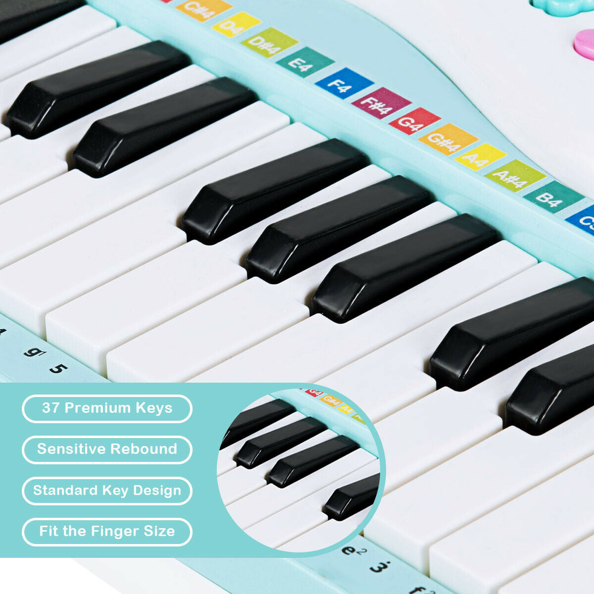 Multifunctional 37 Electric Keyboard Piano with Microphone