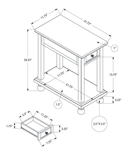 Espresso Accent End Table with Storage Drawer - Wood