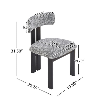Modern Upholstered Armless Dining Chairs with Metal Legs - Multiple Colors