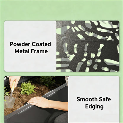Trellis Planter with Spacious Metal Box and Efficient Drainage - Black
