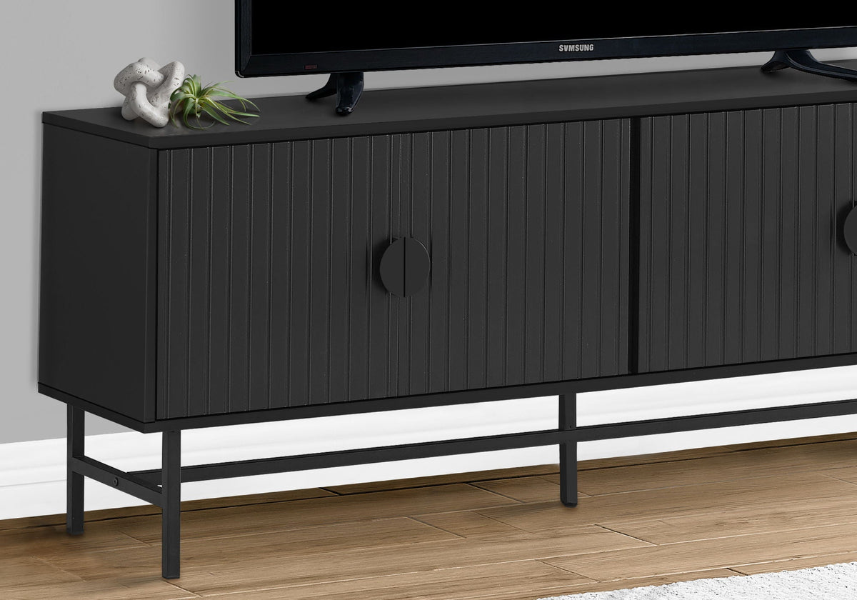 Contemporary TV Stand Console with Storage - Black or White