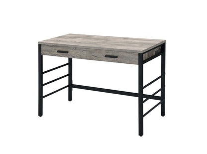 Disho Weathered Writing Desk with USB Ports - Oak