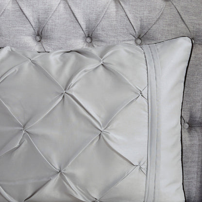 7 Piece Tufted Comforter Set - Grey - California King