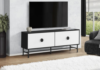 Contemporary TV Stand Console with Storage - Black or White