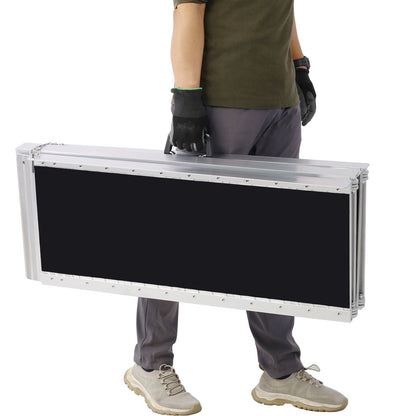 Portable Foldable Wheelchair Ramp with Non-Skid Surface - Black