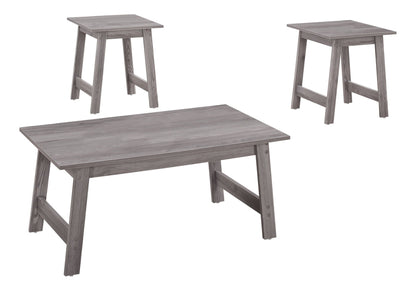 Wood Table Set of 3 with Coffee Table and End Tables - Multiple Colors