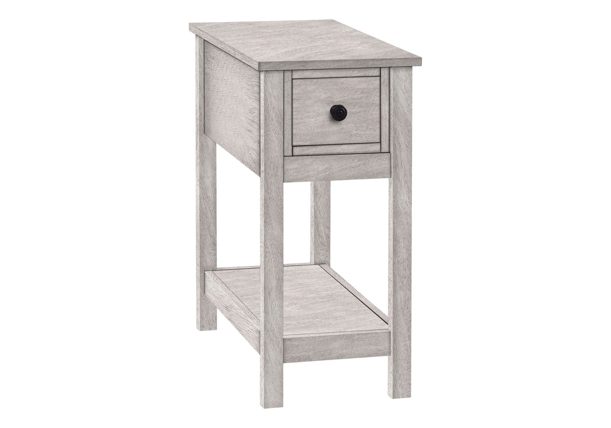 Narrow Wood End Table with Storage Drawer - Multiple Colors