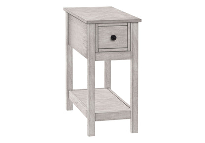 Narrow Wood End Table with Storage Drawer - Multiple Colors