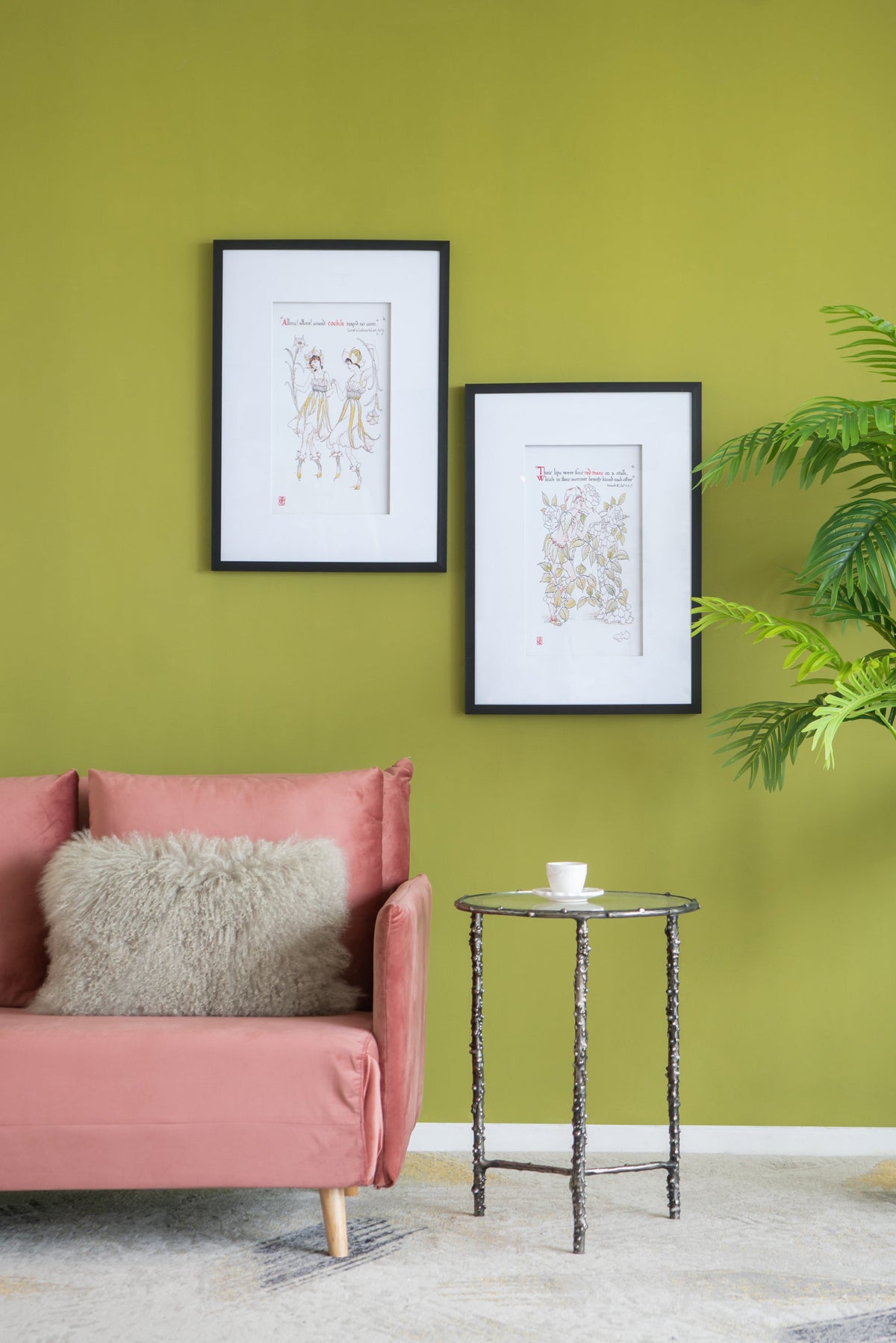 Multicolor Wall Art Set with Black Frames - Set of 2
