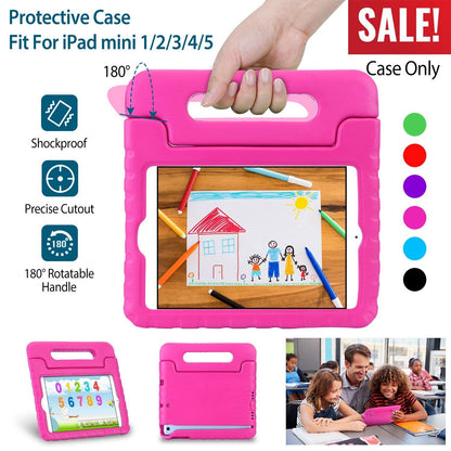 Protective Case Fit For iPad Mini 1 2 3 4 5 Shockproof Hard Kid Tablet PC Protection Cover W/ Foldable Handle