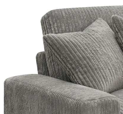Tavia Reversible Sectional Sofa with 6 Pillows - Gray