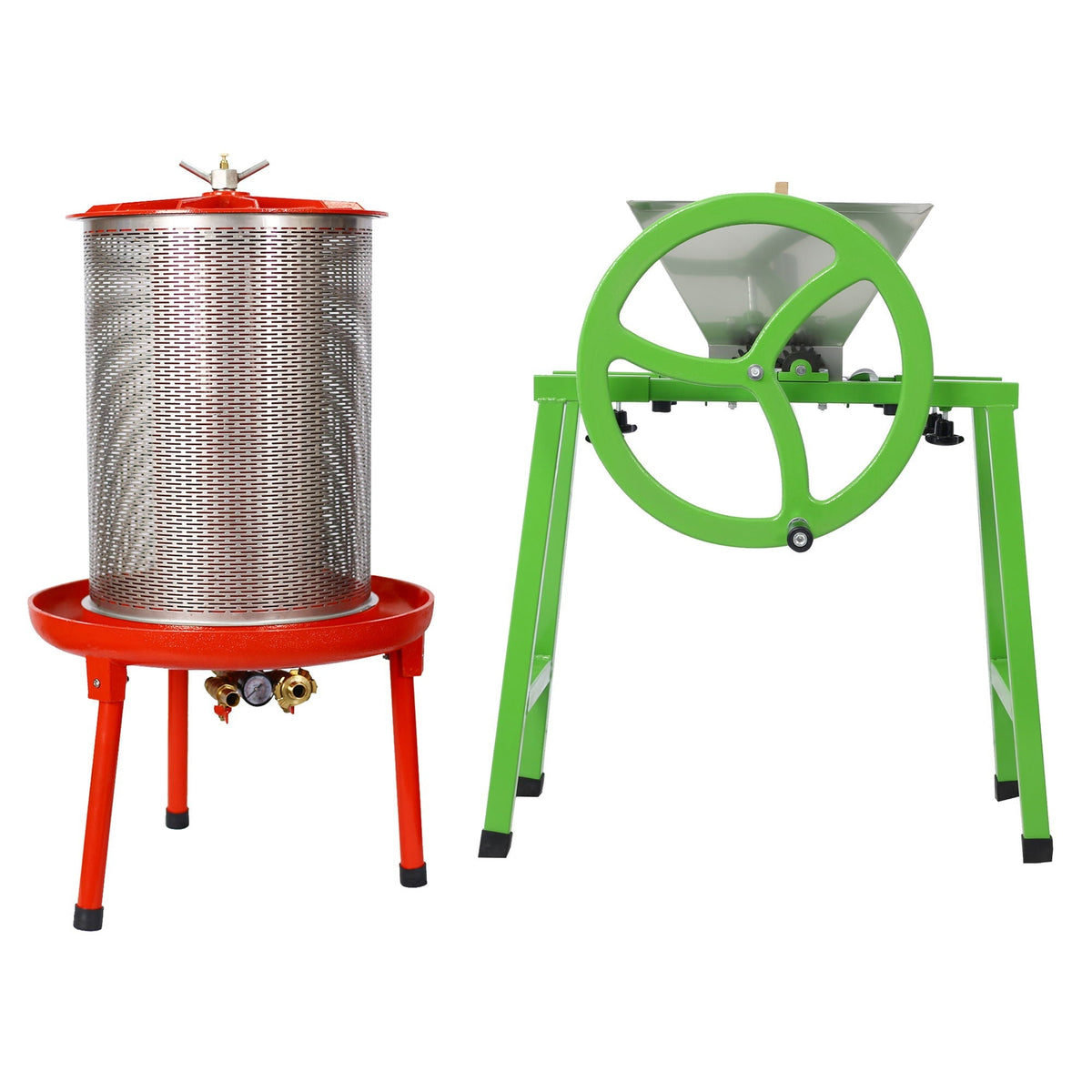 Hydraulic Fruit Wine Press With Apple Crusher - Green