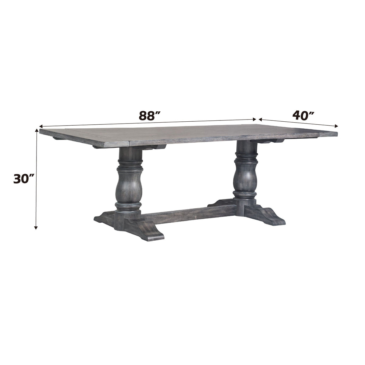 Leventis Weathered Gray Dining Table with Oak Veneer Top - Weathered Gray