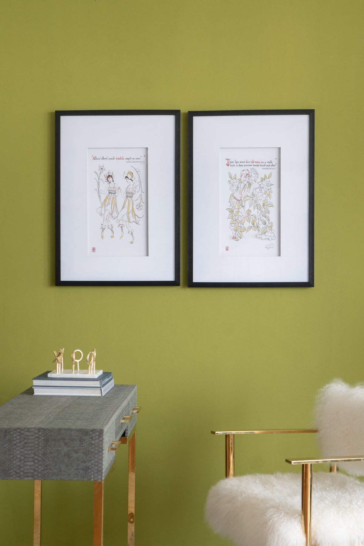 Multicolor Wall Art Set with Black Frames - Set of 2