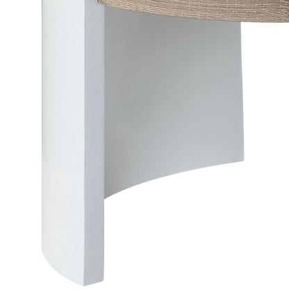High Gloss End Table with Thick Tabletop - Light Brown