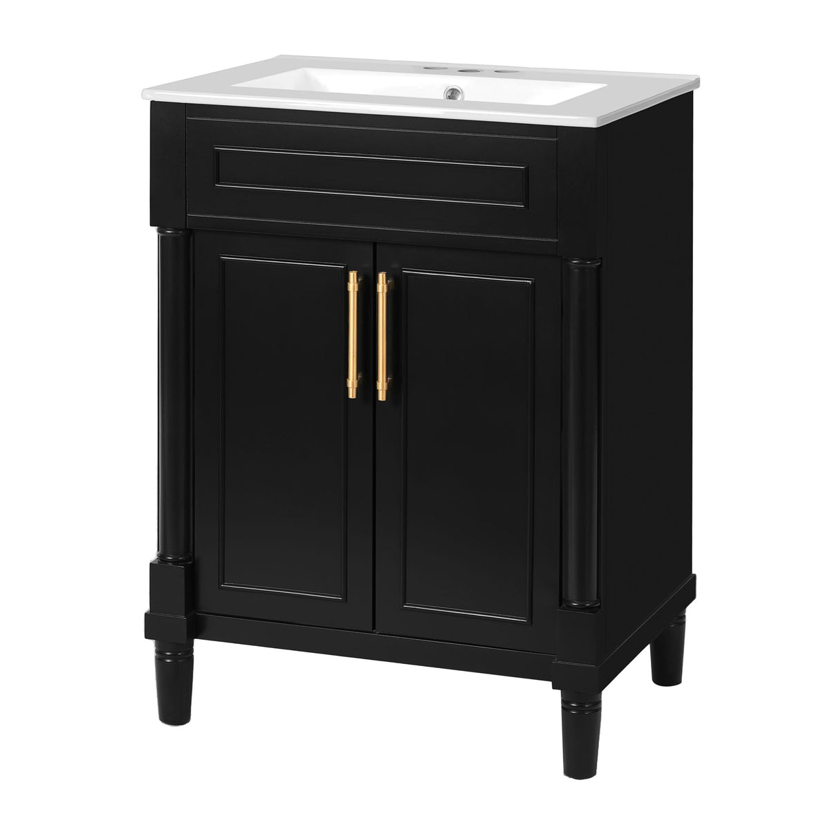 Bathroom Vanity With Integrated Sink and 2-Door Cabinet