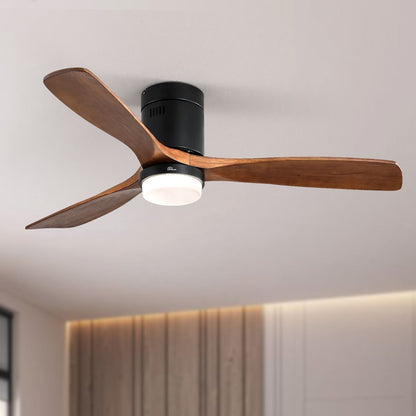 Indoor Ceiling Fan With Lights, Reversible DC Motor, Remote Control - Black