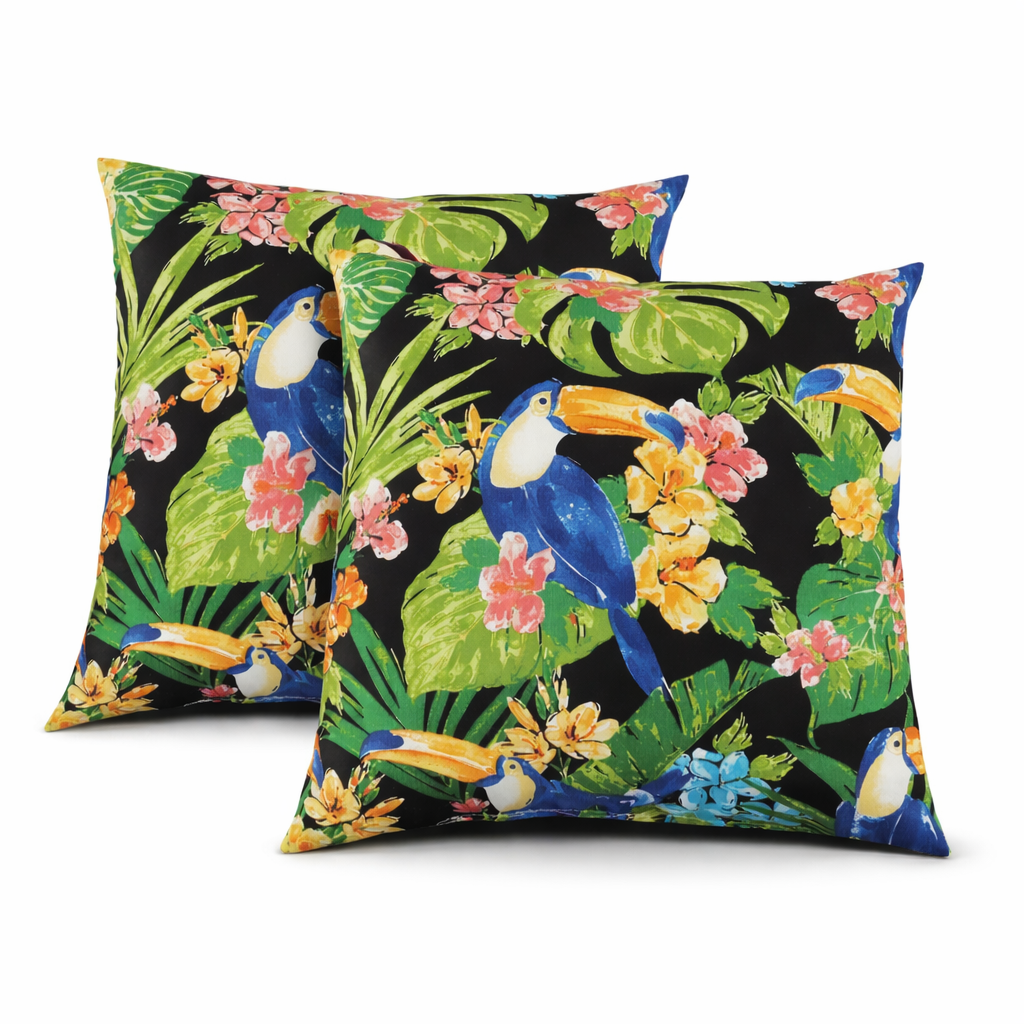 Blue Outdoor Throw Pillows with Waterproof & Fade-Resistant Fabric - 2 Pack