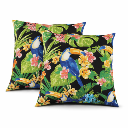 Blue Outdoor Throw Pillows with Waterproof & Fade-Resistant Fabric - 2 Pack