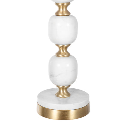 Marble Base Table Lamp with White Fabric Shade - 26.5"