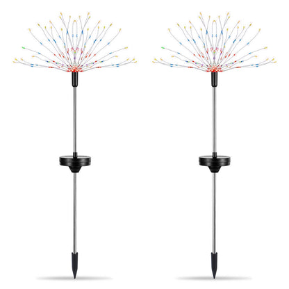 2Pcs Solar Powered Starburst Lights 240 LEDs Firework Lamp Garden Path Decor Lights
