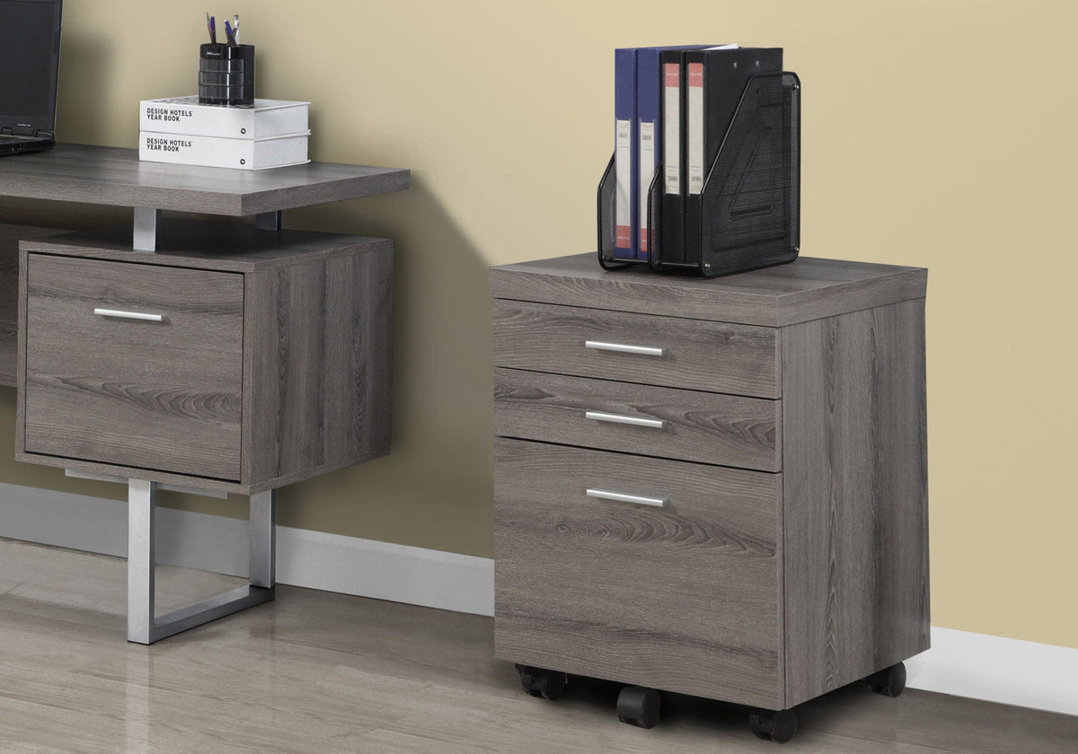 Rolling Mobile File Cabinet with Storage Drawers and Printer Stand - Wood
