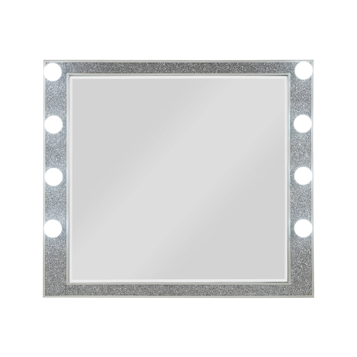Mirrored Bedroom Mirror With Integrated Light - Champagne Frame