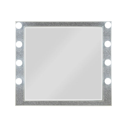 Mirrored Bedroom Mirror With Integrated Light - Champagne Frame