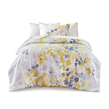Yellow Queen Comforter Set with Bed Sheets - Microfiber, Hypoallergenic Fill