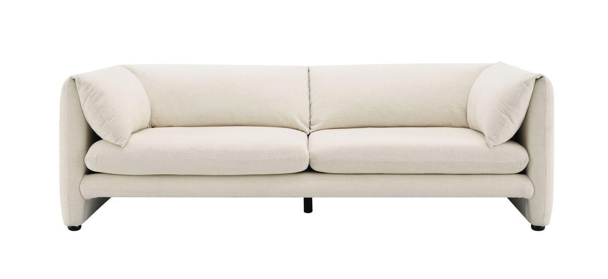 Jaeda Beige Boucle Sofa with Plush Foam Cushions - Beige