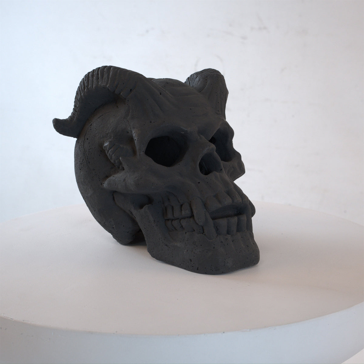 Hand-Forged Flame Skull for Fire Pits with Dramatic Flame Vents - Natural Finish