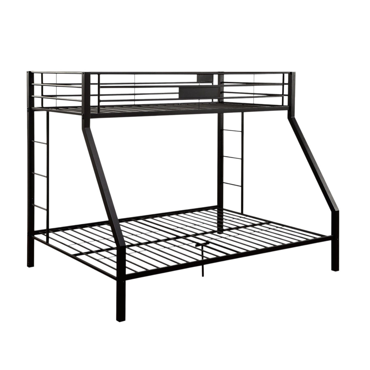Limbra Spacious Design Double Bunk Bed with Metal Frame - Black or Dark Brown