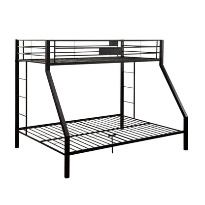 Limbra Spacious Design Double Bunk Bed with Metal Frame - Black or Dark Brown