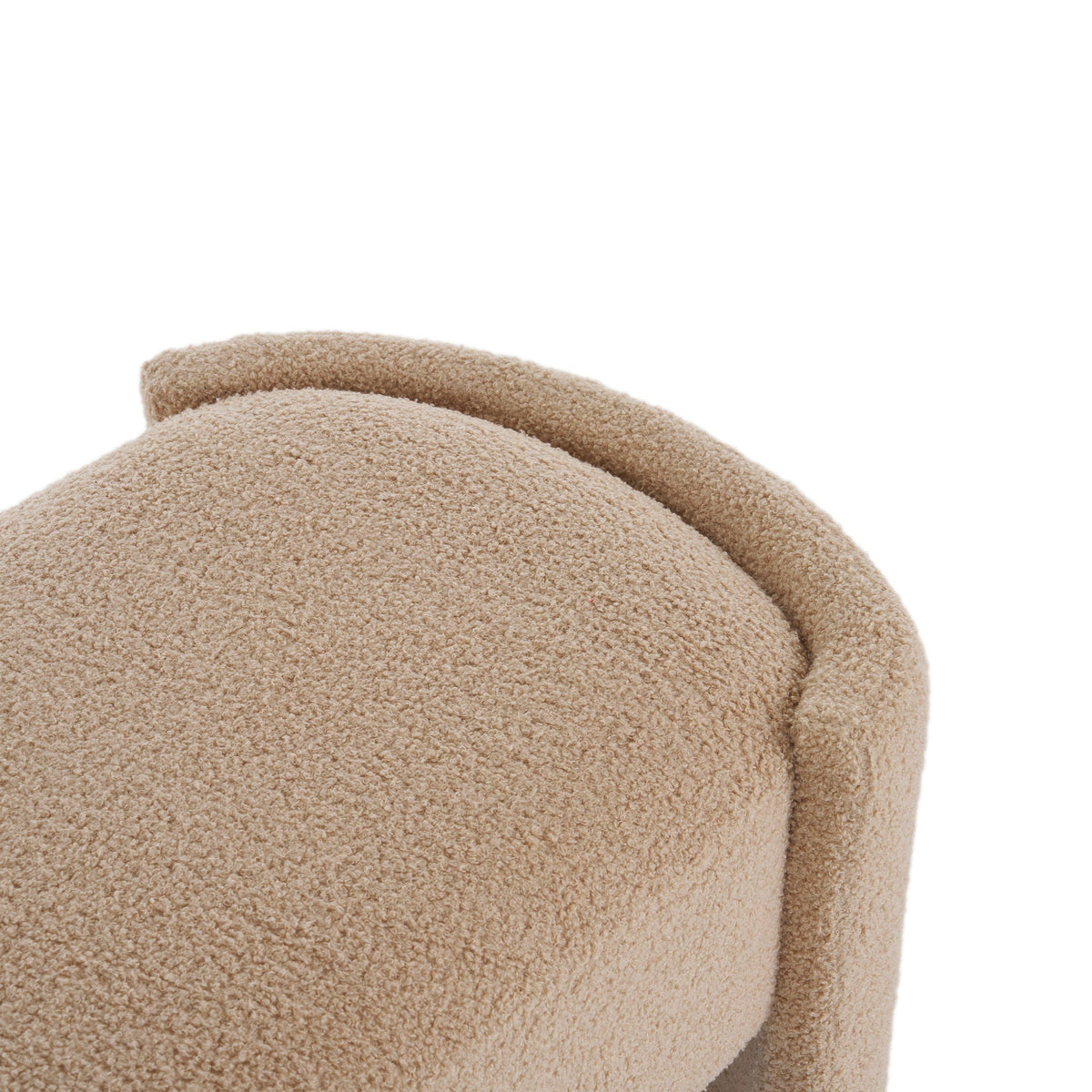 Simple Long Ottoman Bench with Plush Padded Seating - Light Camel