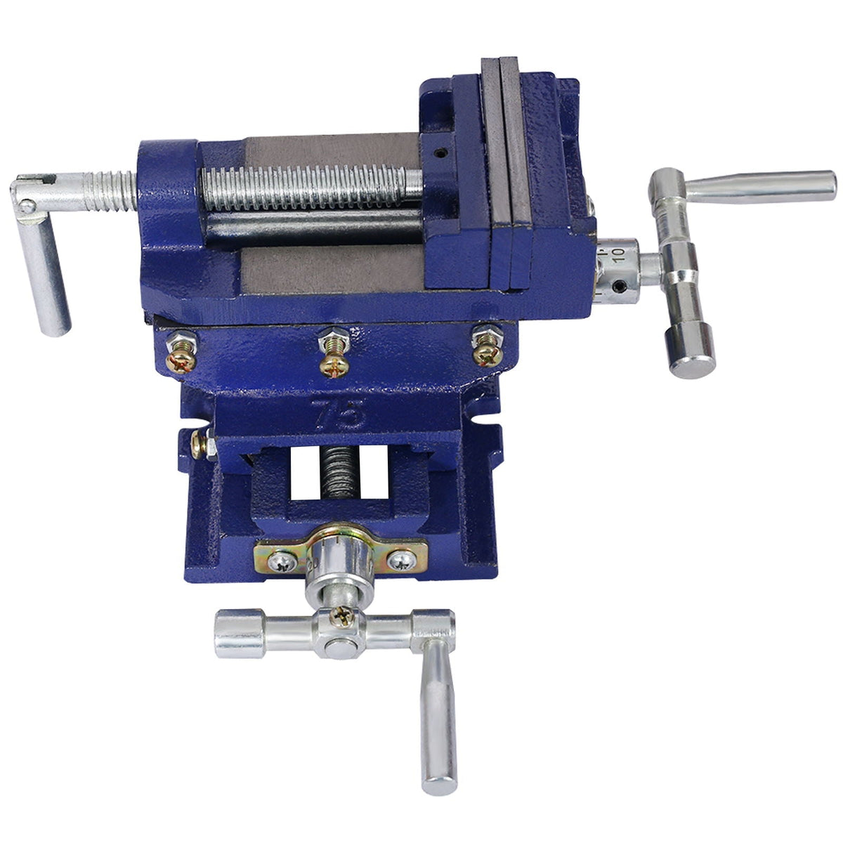 Industrial Quality Cross Slide Vise with Precision Control - Blue