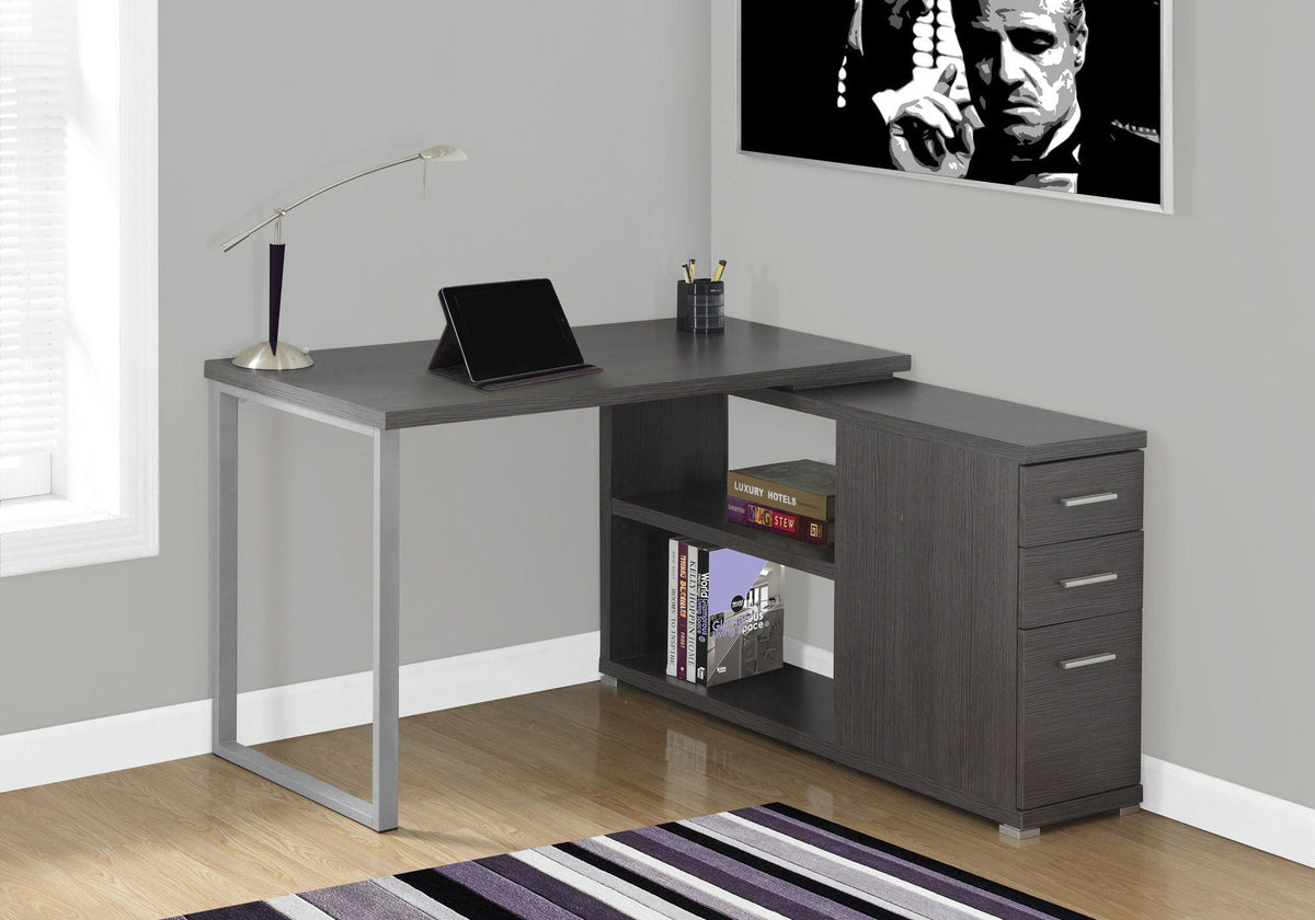 L-Shape Computer Desk with Storage Drawers - Multiple Colors