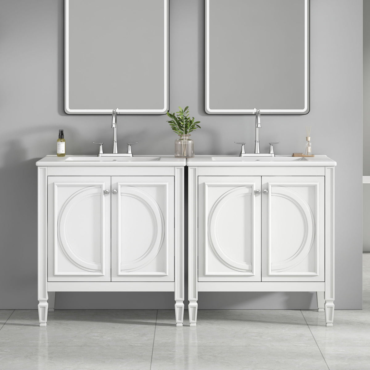 Bathroom Vanity With Sink With 2 Doors And Adjustable Shelf