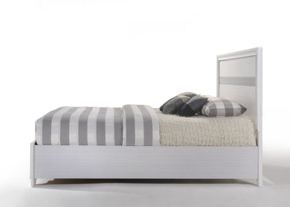 Naima Elegance Queen Panel Bed with Optional 2-Drawer Storage - White