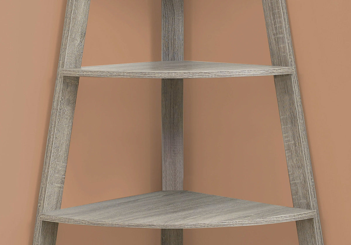 4-Tier Corner Bookshelf with 4 Fixed Shelves - White or Light Brown