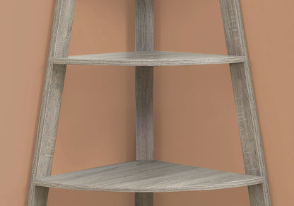 4-Tier Corner Bookshelf with 4 Fixed Shelves - White or Light Brown