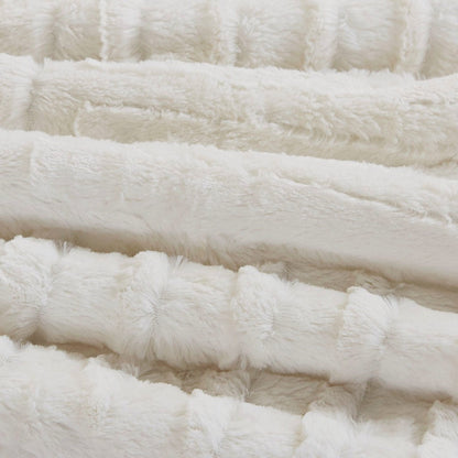Ivory Fur Down Alternative Comforter Mini Set with Hypoallergenic Filling