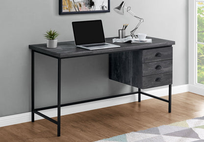 Contemporary Computer Desk with 3 Storage Drawers - Dark Gray, Gray, or Dark Brown