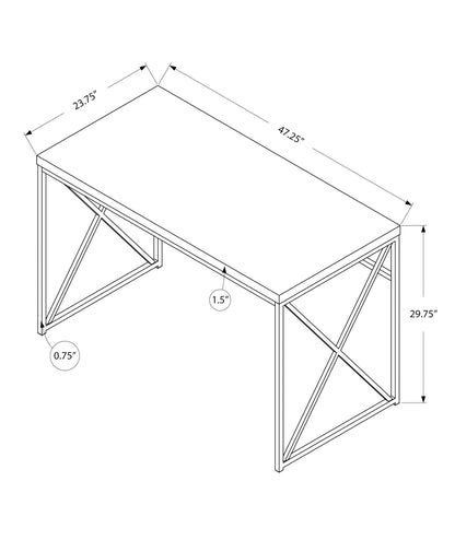 Contemporary Glossy Computer Desk with Sturdy Metal Base - Multiple Colors