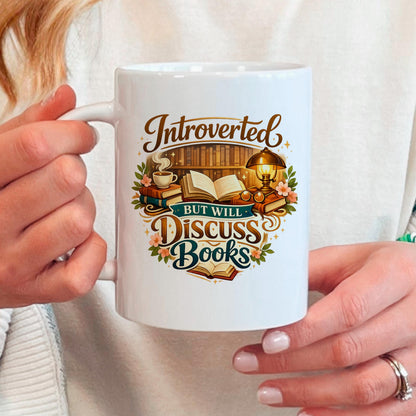 Introverted Book Lover Mug – Colorful Ceramic Coffee Cup with Witty Quote