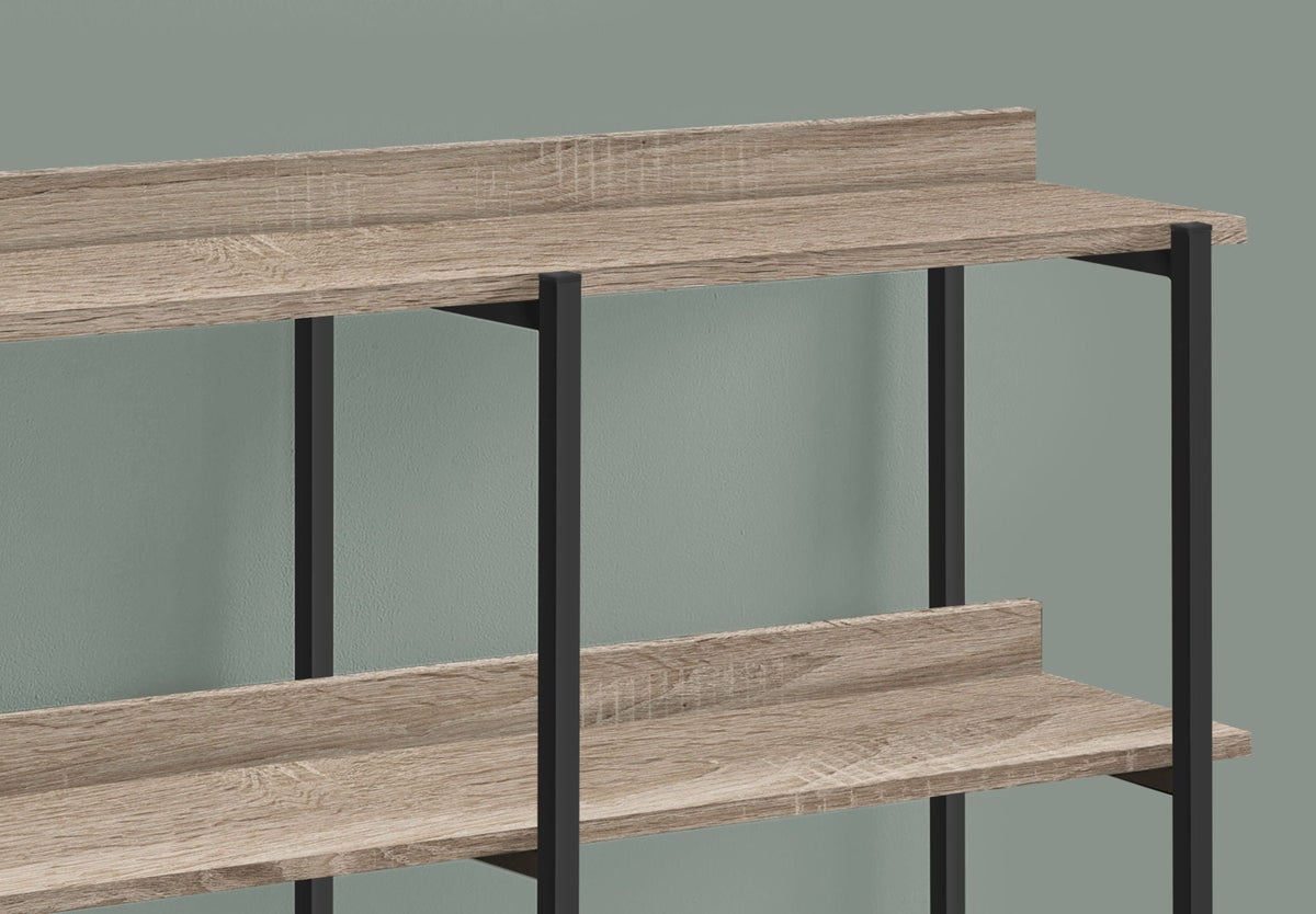Accent Console Table for Entryway with Symmetrical Shelves - Black or Light Brown